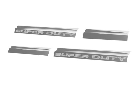 2023-2024 Ford Super Duty Crew Cab OEM Polished Stainless 4pc Bottom Door Step Sill Plates