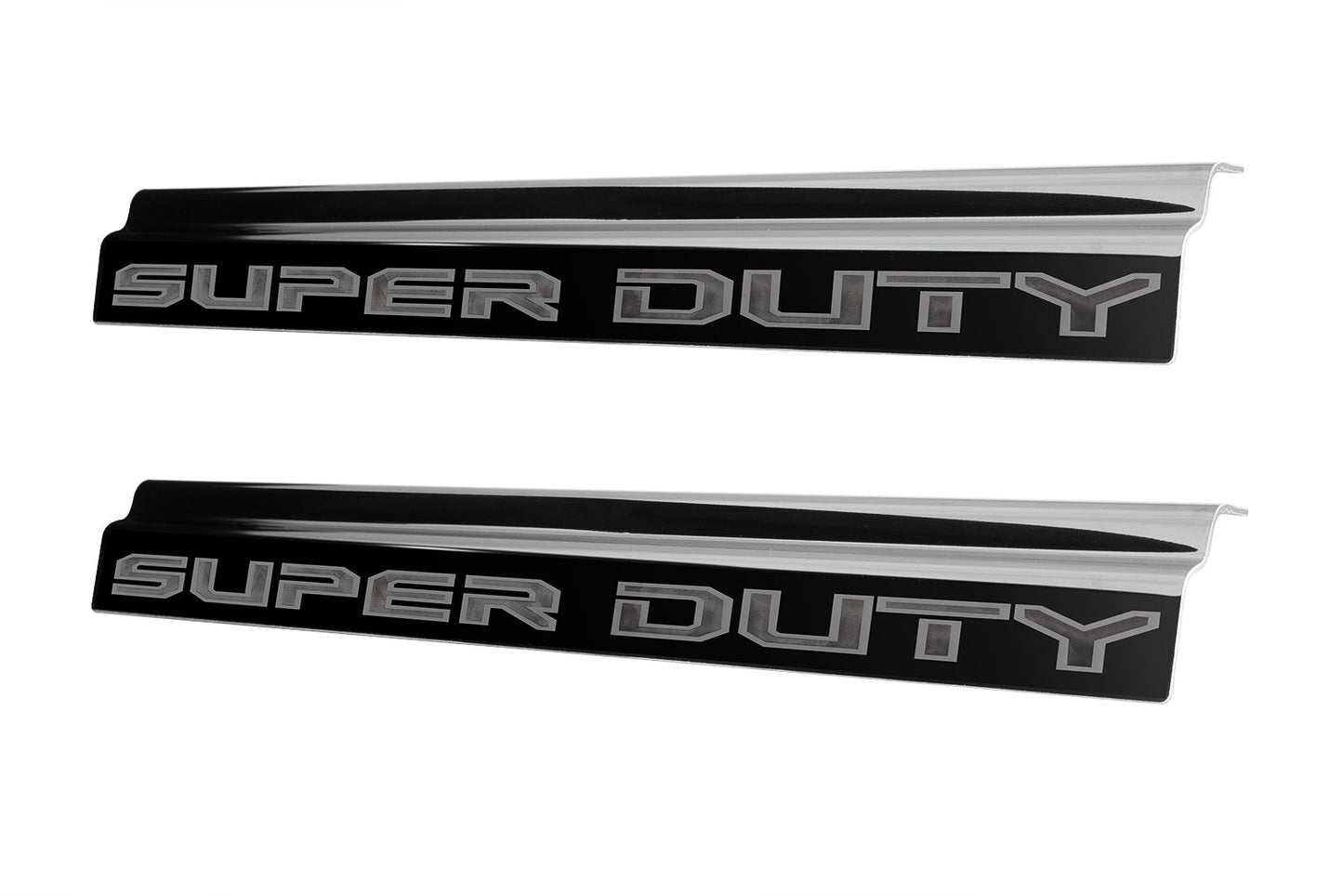 2023-2024 Ford Super Duty 2-Door OEM Black Platinum Stainless Bottom Door Step Sill Plates Pair