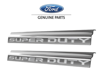 2023-2024 Ford Super Duty 2-Door OEM Polished Stainless Bottom Door Step Sill Plates Pair