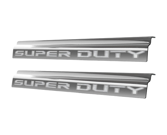 2023-2024 Ford Super Duty 2-Door OEM Polished Stainless Bottom Door Step Sill Plates Pair