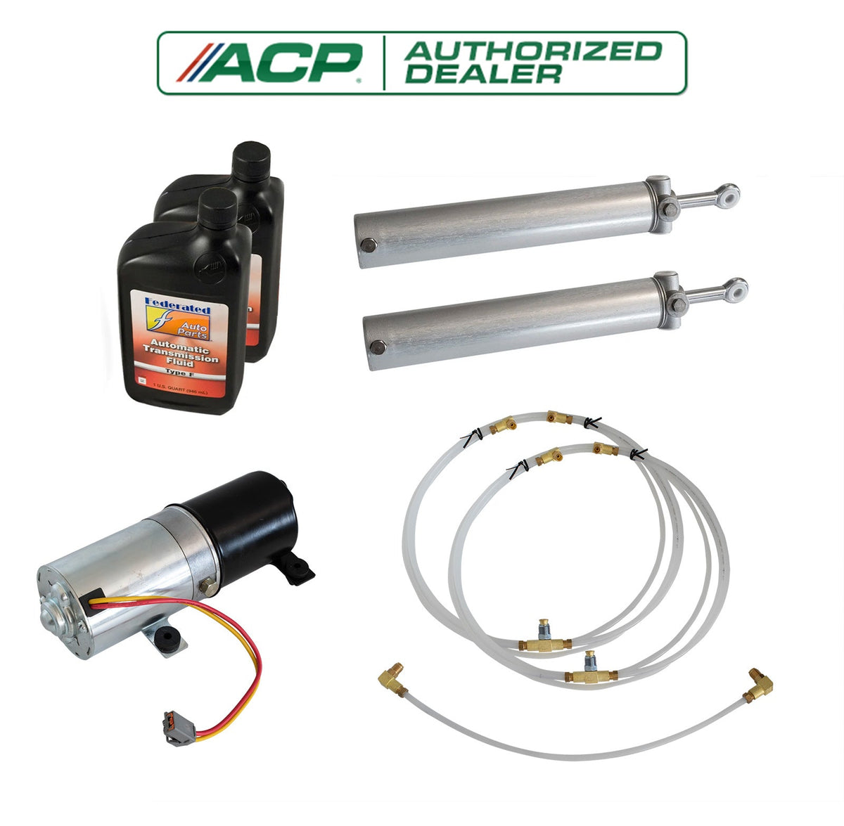 2005-2007 Mustang Convertible Top Cylinders Motor, Pump, Hoses Lift Kit w/ Fluid