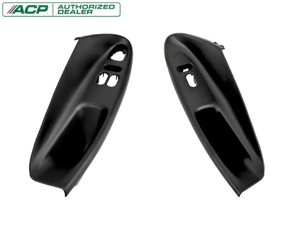 1994-2004 Mustang & Cobra Coupe Black Door Window Insert Panel Switch Housings Pair