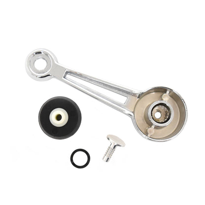 1968-1969 Ford Mustang Complete Chrome Window Crank Handles & Black Knobs Pair