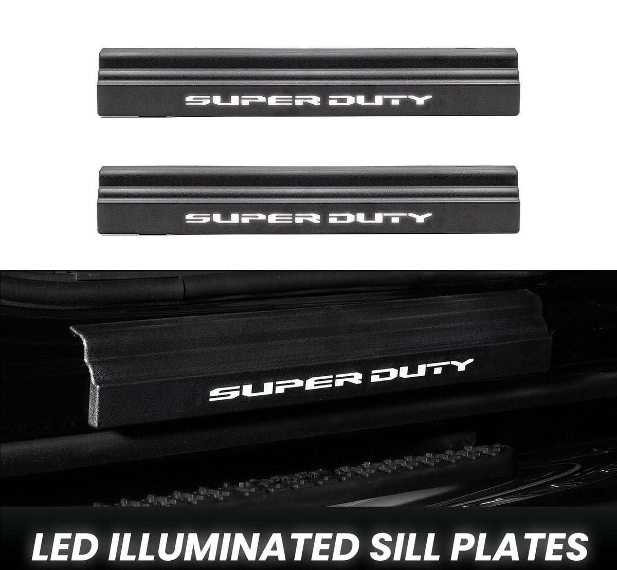 2023-2026 Ford Super Duty Illuminated Light Up LED Door Sill Plates Pair LH RH