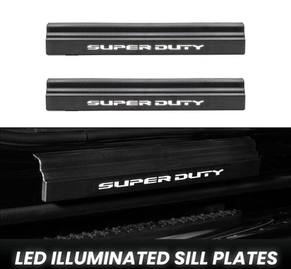 2023-2026 Ford Super Duty Illuminated Light Up LED Door Sill Plates Pair LH RH