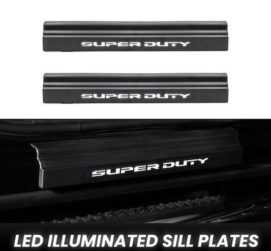2023-2026 Ford Super Duty Illuminated Light Up LED Door Sill Plates Pair LH RH