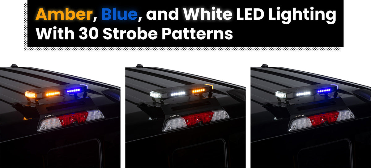 2015-2026 F-150 Putco 16" Hornet Roof Cab Strobe Amber Blue & White LED Lightbar