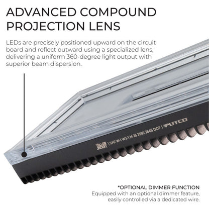 2015-2025 Ford F-150 & 2017-2025 Super Duty Putco Yellow Jacket Roof Strobe LED Lightbar w/ Mounting Bracket