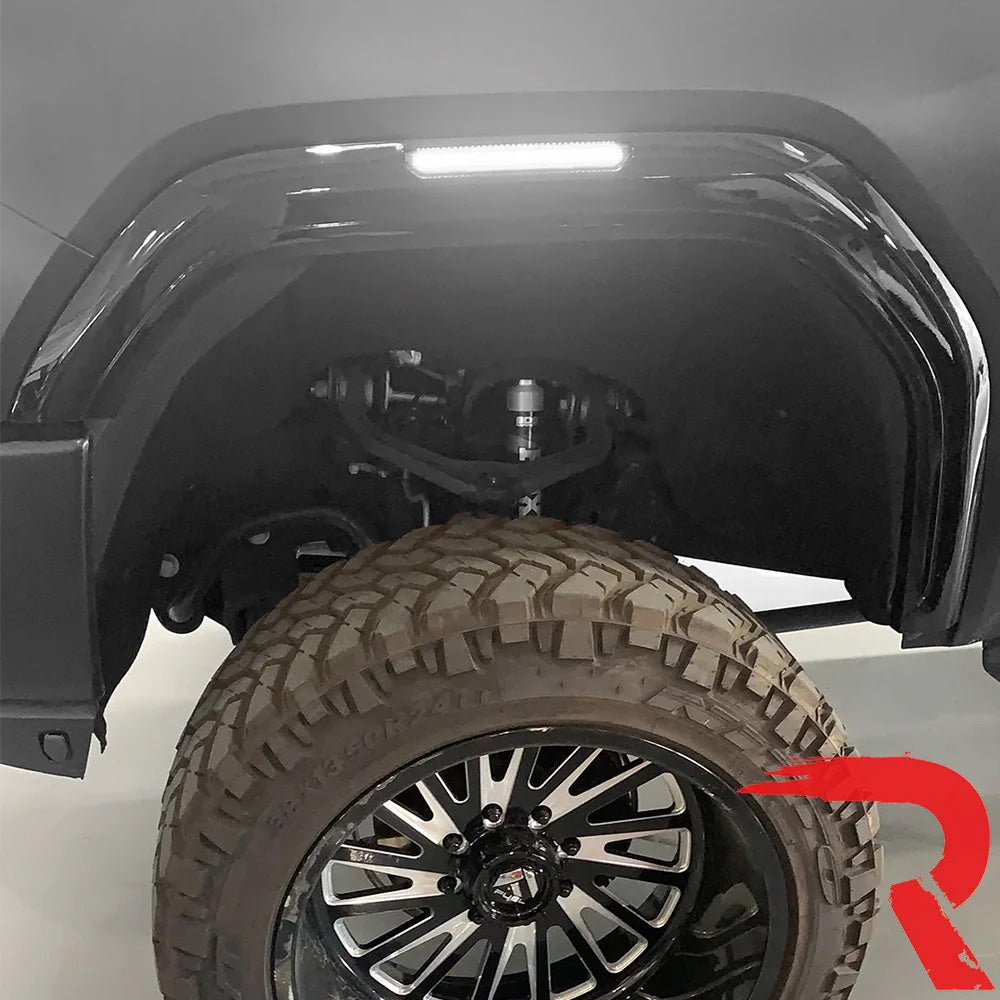 2020-2024 GMC Sierra RECON 4pc Smoked Light Up Fender Lenses w/ White LED