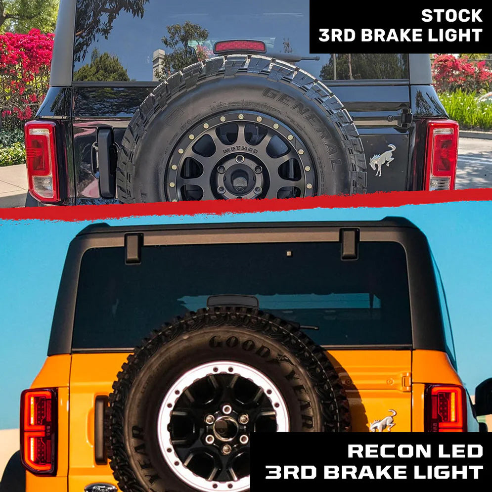 2021-2024 Ford Bronco RECON Smoked Third Brake Light Lens w/ Red LEDs