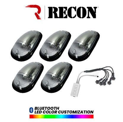 2003-2018 Dodge RAM 2500 3500 5pc RGB LED Cab Roof Lights w/ Clear Lenses