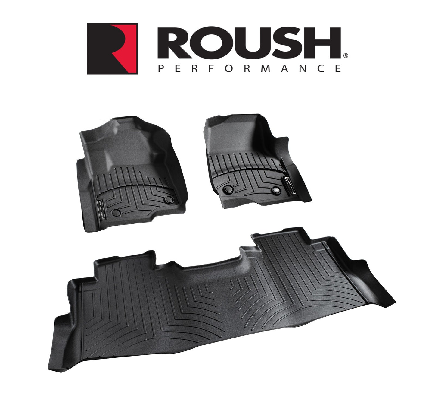 2020-2024 Ford Super Duty F250 F350 F450 Roush WeatherTech Rubber 3pc Front & Rear Floor Mat Liners