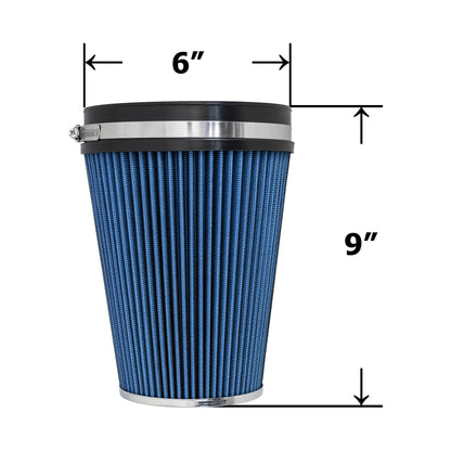Blue Replacement High-Flow Dry Air Filters (Set of 2) for Roush Performance Cold Air Intakes