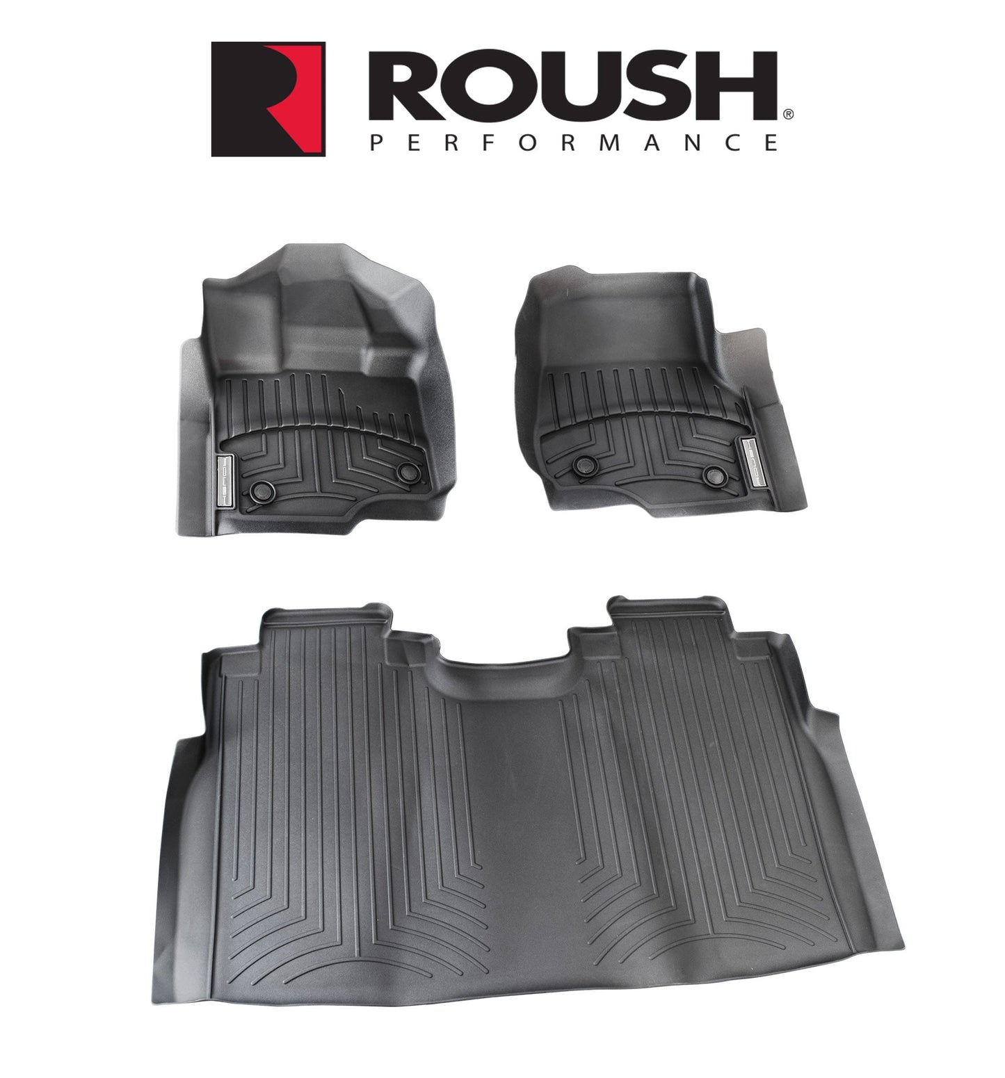 2015-2024 Ford F150 Roush 421975 WeatherTech Rubber 3pc Front & Rear Floor Mat Liners