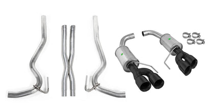 2018-2023 Mustang Coupe GT 5.0L Roush 422093-BLK Cat Back Exhaust System & X Pipe w/ Black Tips