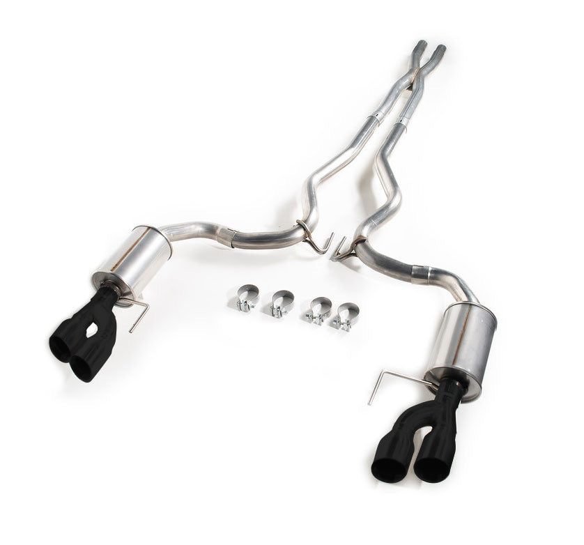 2018-2023 Mustang Coupe GT 5.0L Roush 422093-BLK Cat Back Exhaust System & X Pipe w/ Black Tips