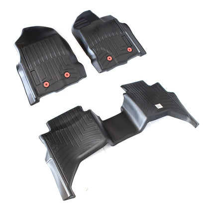 2019-2023 Ranger Crew Cab Roush Front & Rear 3pc Rubber Floor Mat Liners