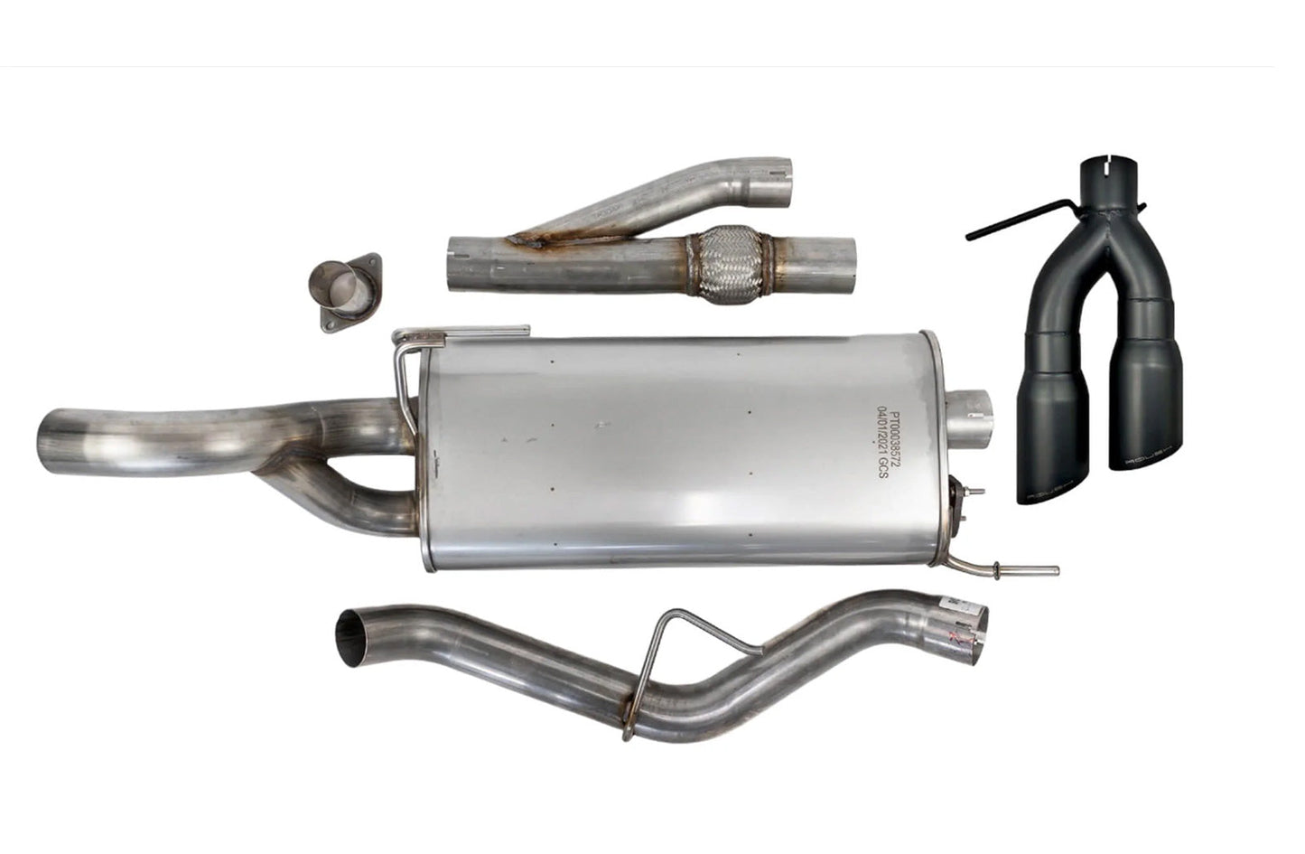 2021-2025 F-150 Roush 422264-BLK Side Exit Cat Back Exhaust System w/ Black Tips