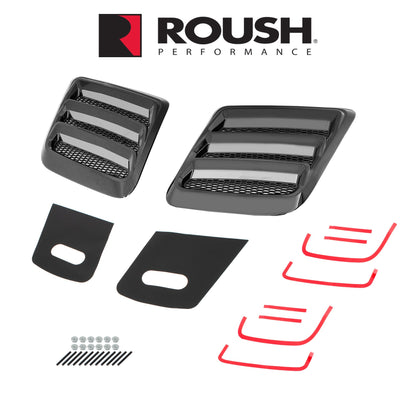 2018-2023 Mustang Roush 422325 Hood Vent Heat Extractors Gloss Black