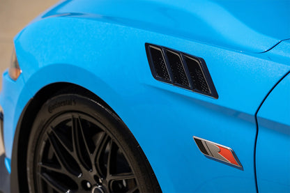 2015-2023 Ford Mustang Roush 422326 Fender Vent Heat Extractors Gloss Black Pair LH RH