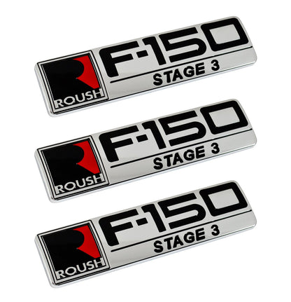 2004-2008 Ford F-150 Roush Stage 3 Fender Tailgate Chrome 8" Emblems - Set of 3