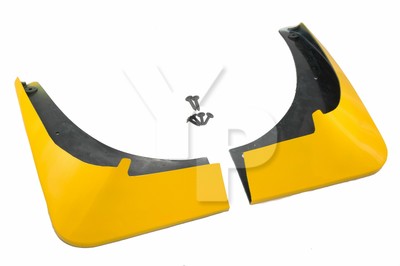 2005 Altec C6 Corvette Millennium Yellow Painted Rear Splash Guards Mud Flaps
