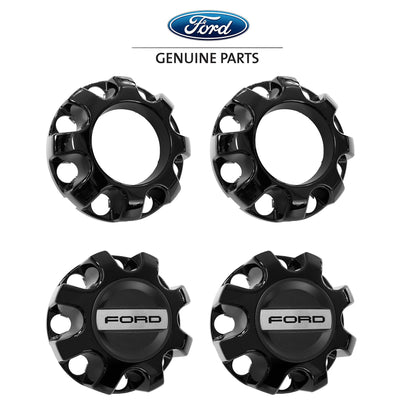2019-2025 Ford Super Duty F250 F350 OEM Black Front & Rear Center Caps