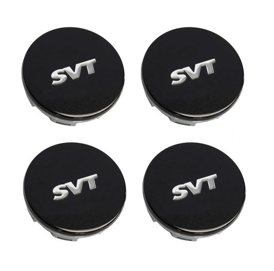1994-2004 Ford Mustang & Cobra 2.5" Black & Silver SVT Center Caps - Set of 4