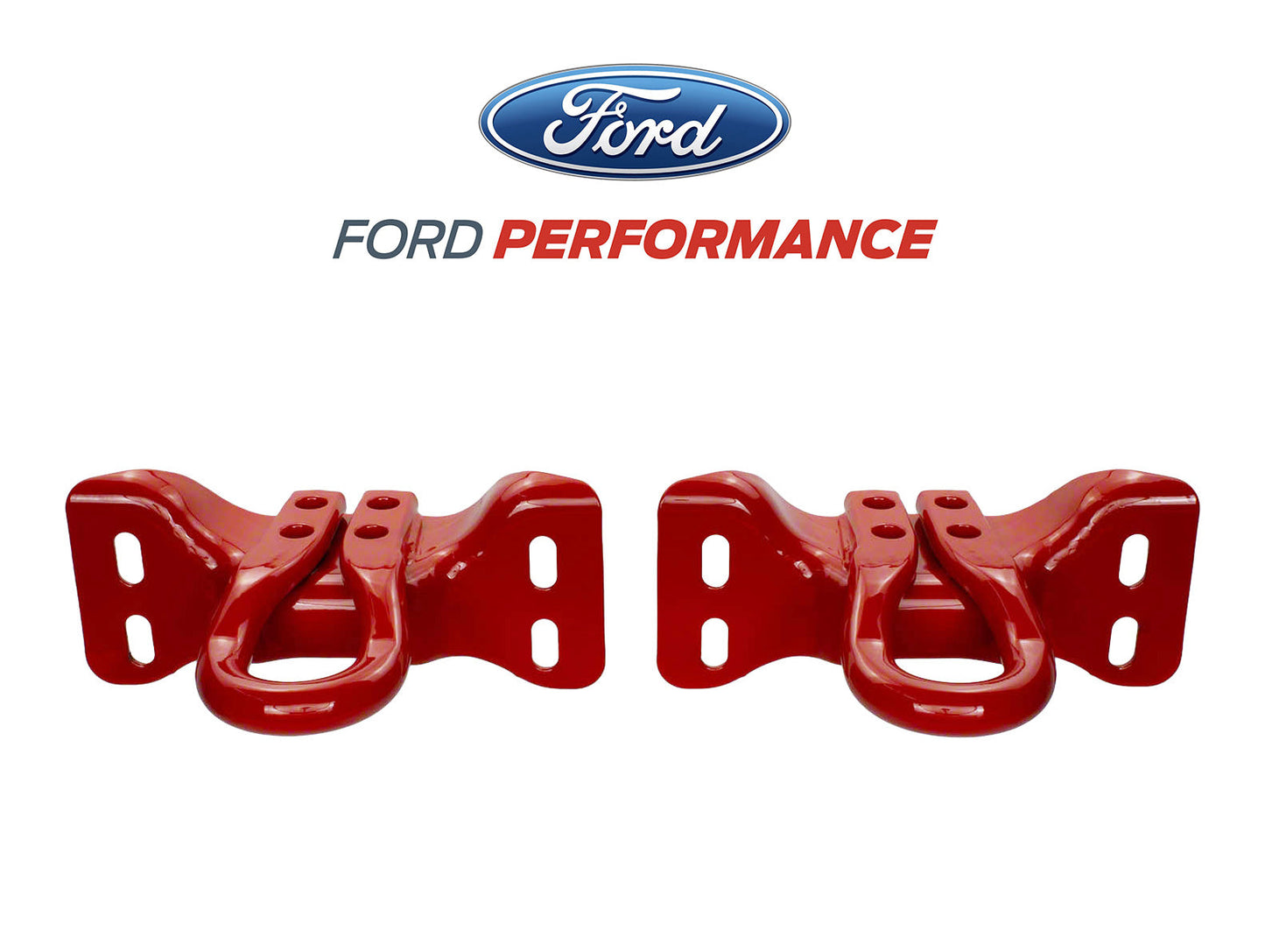 2017-2024 Ford Super Duty F250 F350 OEM M-18954-SDR Red Tow Hooks Pair