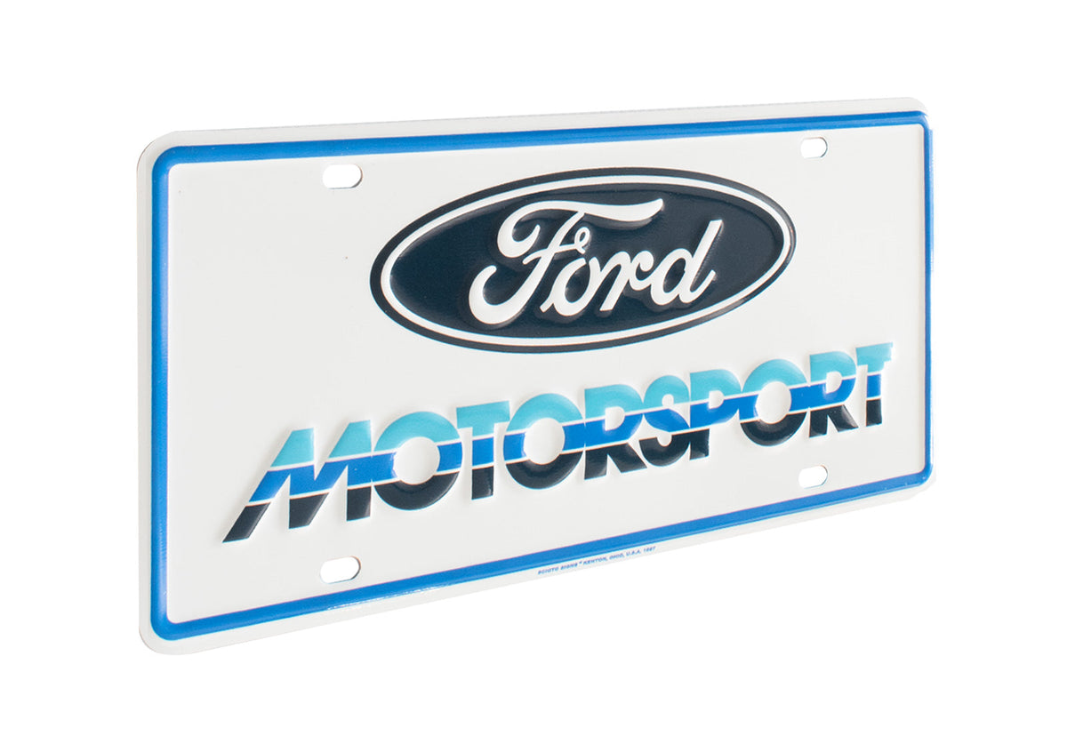 Ford Racing Plate Ford Motorsport Front or Rear Metal License Plate Insert - Blue & Whit ...
