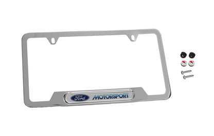 Ford Motorsport 80s Logo Polished Stainless Steel License Plate Frame