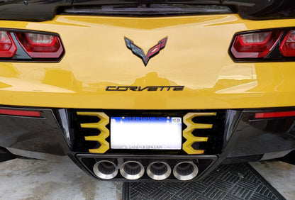 2016-2019 C7 Corvette Rear License Plate Frame - GC6 Racing Yellow & Black