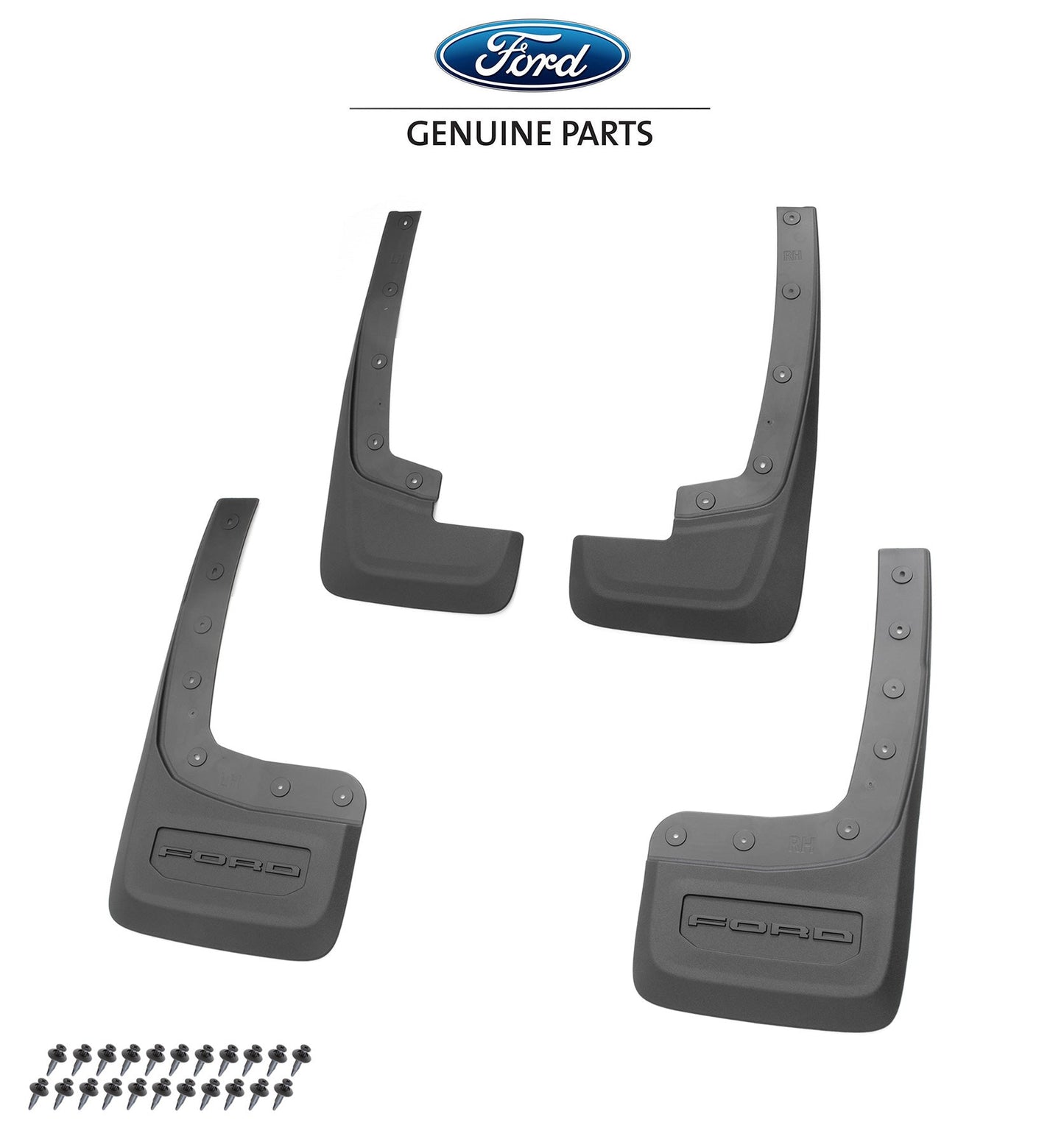 2024 Ford Ranger OEM Black Front & Rear Mud Flaps Splash Guards - Set of 4