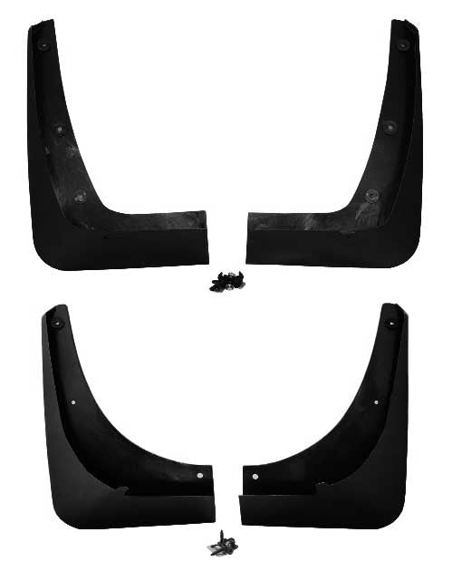 2005-2013 C6 Corvette Front & Rear Unpainted Splash Guards Mud Flaps - 4pc Set