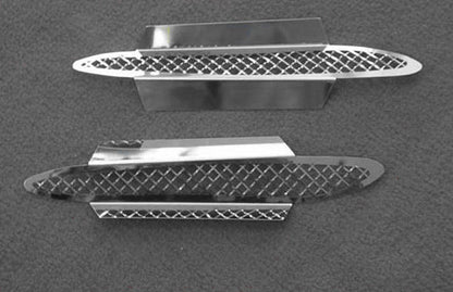 2005-2013 C6 Corvette Polished Stainless Mesh Front Side Brake Vent Grilles