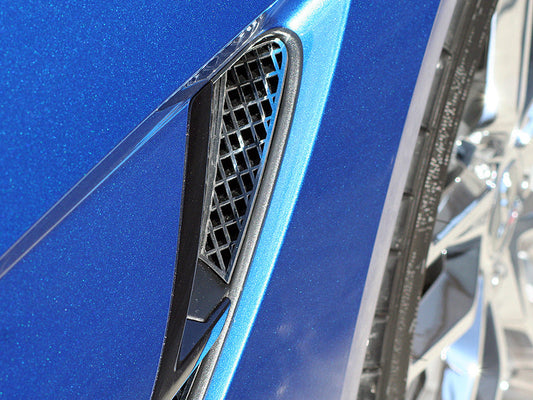 C7 Corvette Stingray Coupe Side Vent Grille Overlay Inserts - Polished RH LH Set