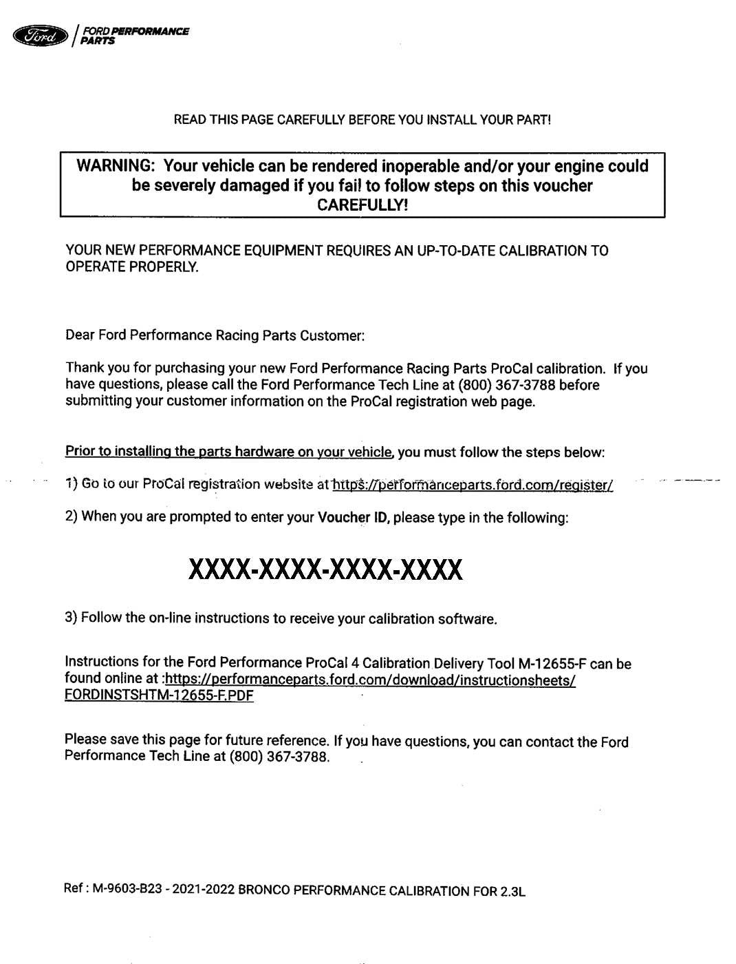 2021-2023 F-150 3.5L EcoBoost Genuine Ford OEM M-9603-F35 Calibration Tool +55HP