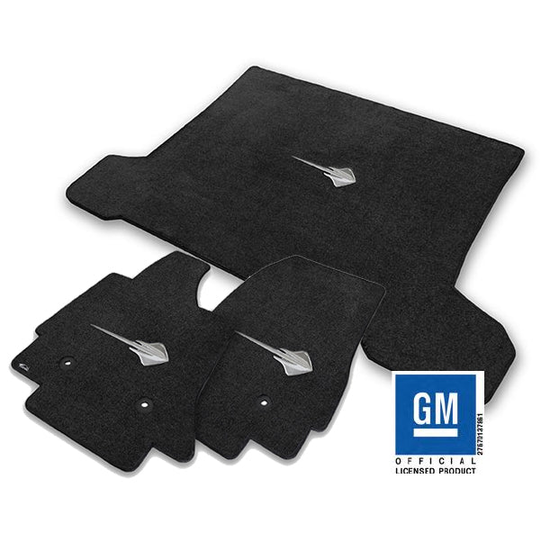 2014-2019 C7 Corvette Coupe Jet Black 3pc Floor & Trunk Mats Set - Stingray Logo