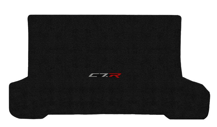 2014-2019 C7 Corvette Convertible Jet Black Rear Trunk Mat - C7R Racing Logo