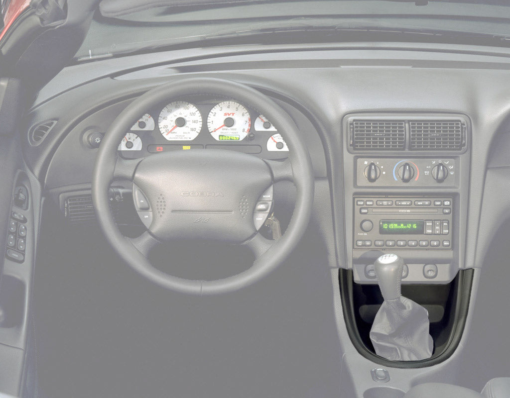 1994-1998 Mustang Black Center Console Shifter Shift Bezel w/ Bullitt Trim