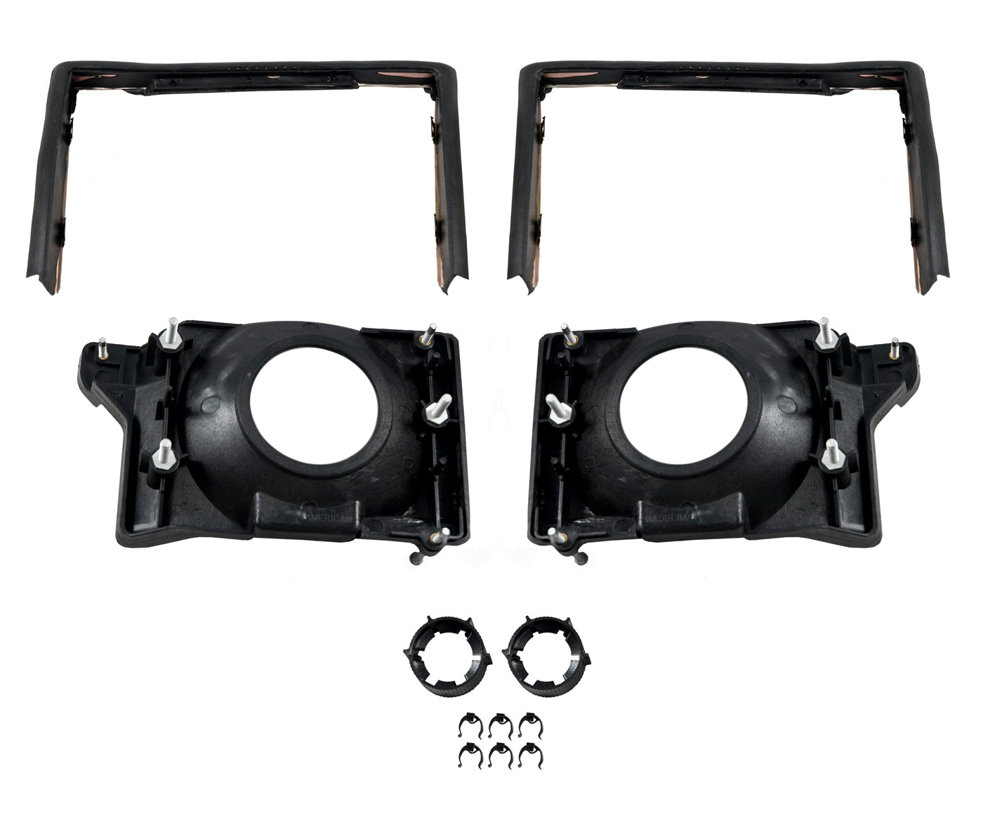 1987-1993 Mustang Headlight DELUXE 12 Piece Mounting Kit & Adjusting Brackets