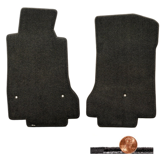 2008-2012 C6 Corvette Classic Loop 2pc Ebony Black Front Floor Mats Set