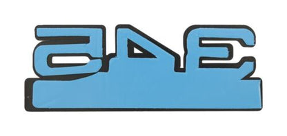 Blue & Chrome 345 High Performance Emblem Badge Logo with Chrome Trim - Pair