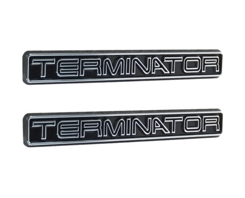 2003-2004 Mustang Cobra Chrome & Black Terminator Fender Trunk 5" Emblems - Pair