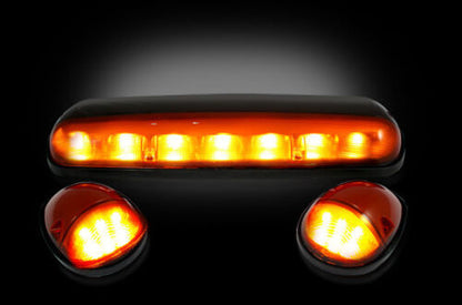 2002-2007 Silverado & Sierra Truck Black Smoked Cab Roof Lights Amber LED RECON