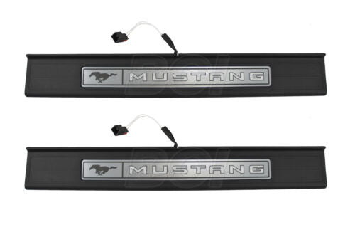 2015-2023 Mustang Illuminated Lighted Door Sill Step Plates - Driver & Passenger