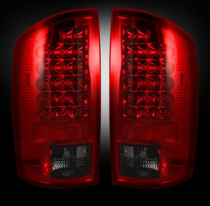 2002-06 Dodge Ram Rear Brake & Reverse Dark Red Taillights w/ Brake LED Bulbs