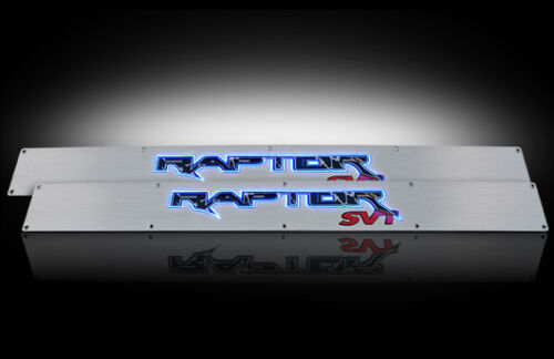 2009-2014 F150 SVT Raptor Brushed Billet Door Sill Plates w/ Blue Illumination