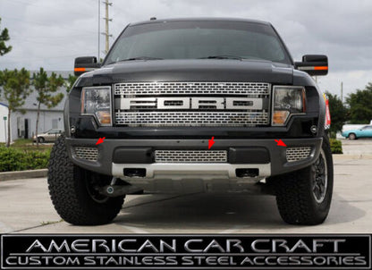 2010-2014 Ford F-150 Raptor Brushed Stainless  Lower Grille Kit (3 pc)