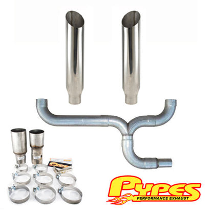7" Miter Cut Double Stack Stainless Pypes Exhaust Kit Dodge 2500 3500 Diesel